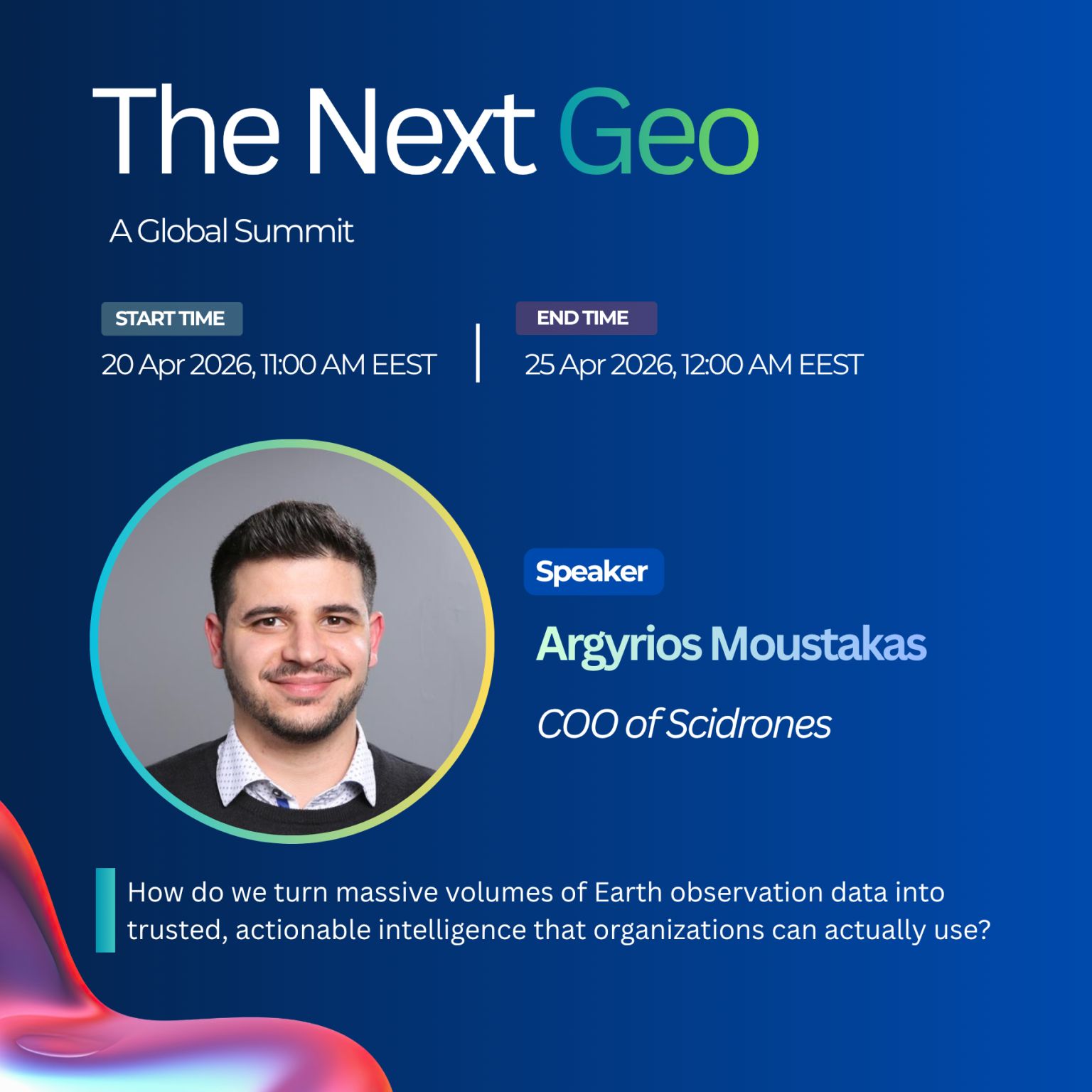 scidrones-Scidrones at Next Geo Global Summit | Exploring the Rise of Dual-Use Earth Observation